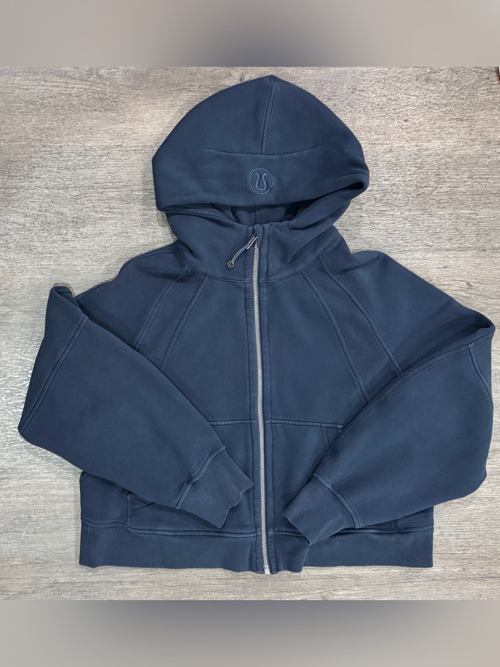 Lululemon Scuba Navy Blue Crop Full Zip M/L